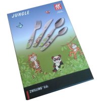 Zwilling Kinderbesteck Dschungel farbig 4tlg mit Gravur...