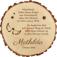 Sterngraf Baumscheibe 23cm mit Gravur (Namen)...
