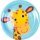 Sterngraf Kinderset Giraffe 8tlg mit Gravur (zB Namen) personalisiertes Kinderbesteck + Kindergeschirr Tiere (Teller Becher Schale)